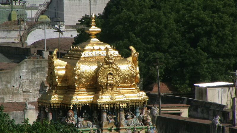 The golden shrine over the sanctum of Meenakshi. Photo Credit