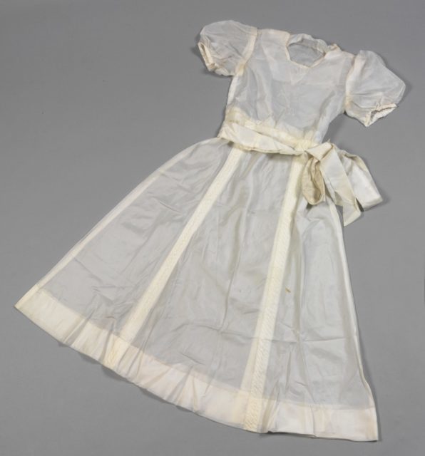 Bridesmaid dress made from parachute silk (1945) Photo Credit