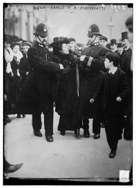 London – arrest of a suffragette Photo Credit