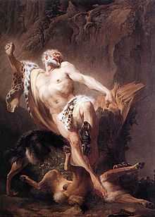 Milo of Croton by Joseph-Benoît Suvée (18th century, oil on canvas)