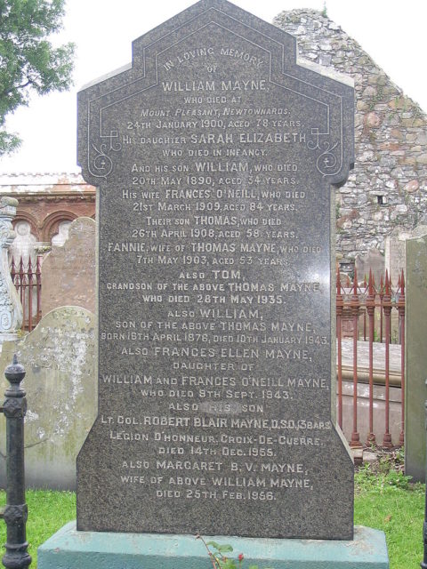 Mayne's grave Movilla Abbey graveyard in Newtownards