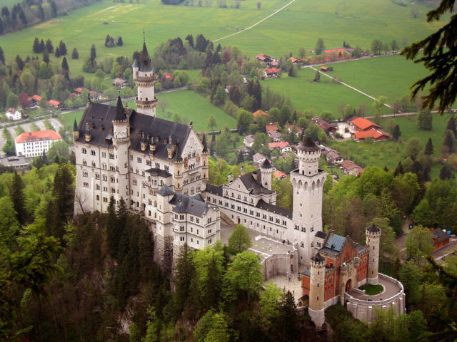 View from south-east, palace on the left. Photo Credit