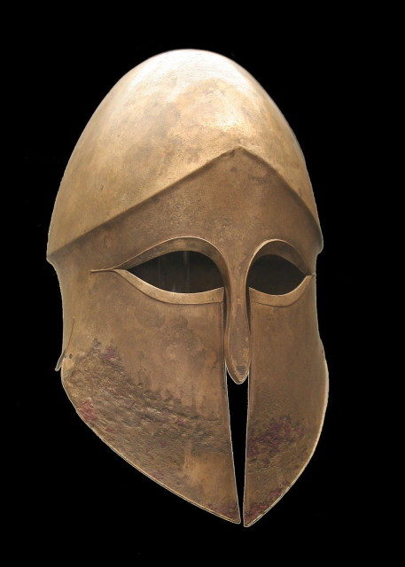 Bronze Corinthian helmet, ca. 500 BC, Staatliche Antikensammlungen (Inv. 4330) Photo Credit