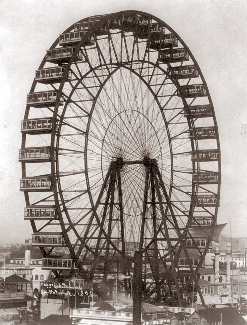 The original Ferris Wheel at the 1893 World Columbian Exposition in Chicago.