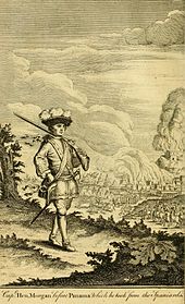 Morgan before Panama, 1671 (c. 1736 engraving used to illustrate Captain Charles Johnson's General History)