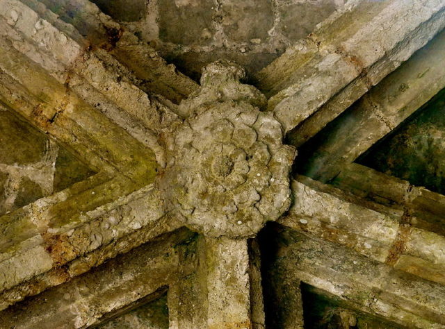 Ceiling art in stairway leading up to the château. Photo Credit