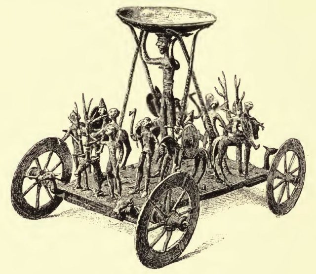 The wagon presumably served as a cult object (as depicted in 1886). Photo Credit