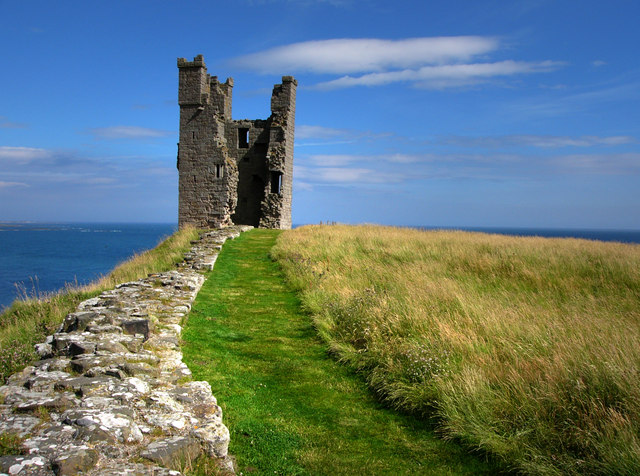 Lilburn Tower, seen from the edge of the outer bailey. Photo Credit