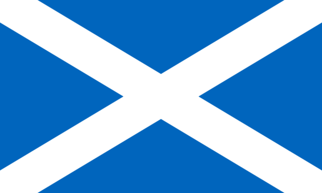 The Saltire (or "St. Andrew's Cross") is the national flag of Scotland