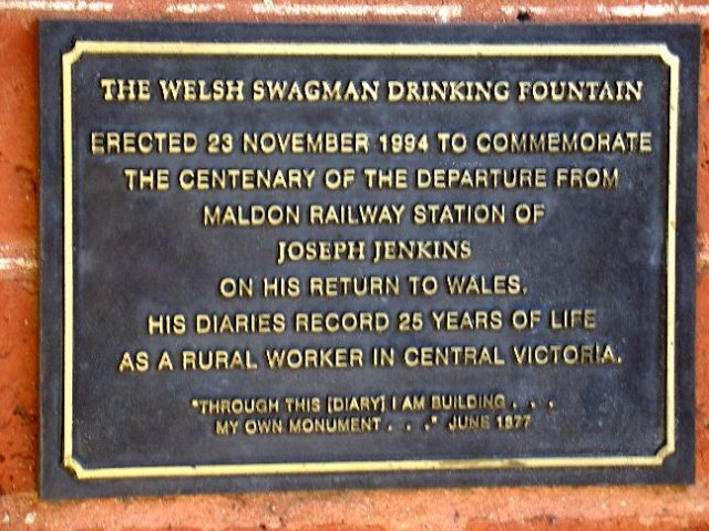 Centenary plaque at Maldon railway station