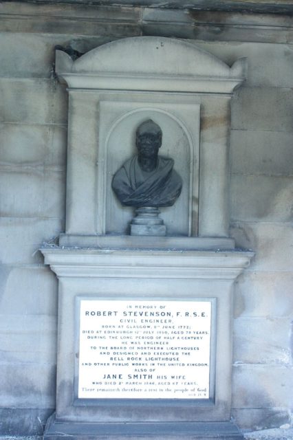 Robert Stevenson's grave, New Calton Cemetery. Photo credit