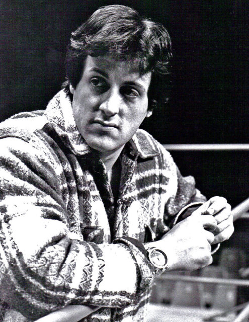 Stallone at the Ken Norton / Duane Bobick boxing match in 1977.