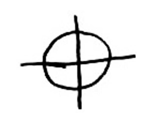 The symbol used by the Zodiac Killer to sign his correspondence.