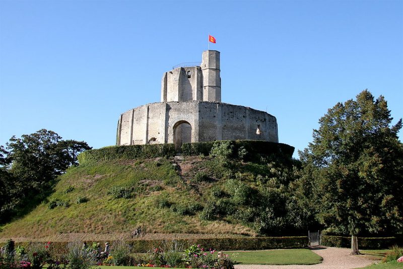 The wooden palisades surmounting mottes were often later replaced with stone, as in this example at Château de Gisors in France. Photo Credit