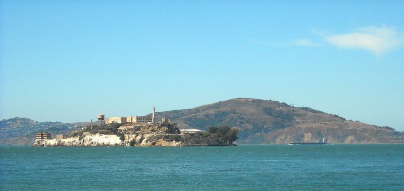 Alcatraz in the front, Angel Island in the back. Photo Credit