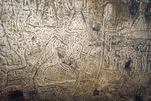 Royston Cave carvings. Photo Credit