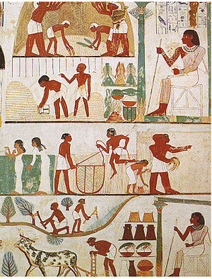 The clothing of men and women at several social levels of Ancient Egypt are depicted in this tomb mural from the 15th century BCE Photo Credit