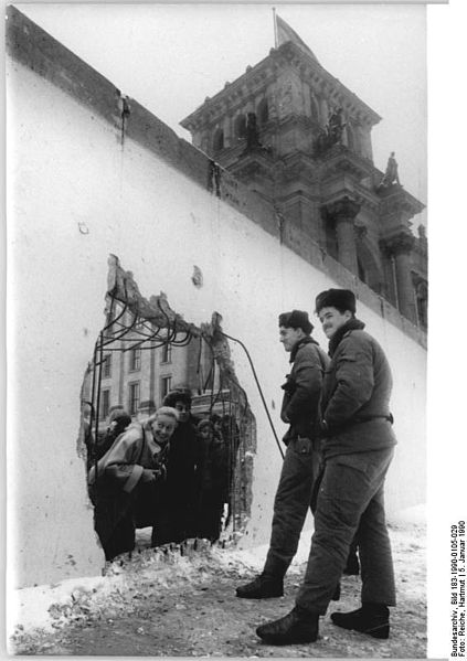 Berlin, hole in wall at Reichstag. Photo Credit