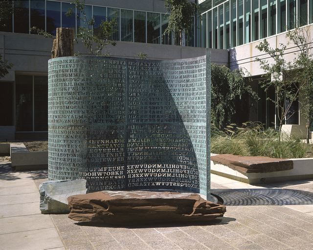 Kryptos at CIA headquarters in Langley, Virginia. Photo Credit