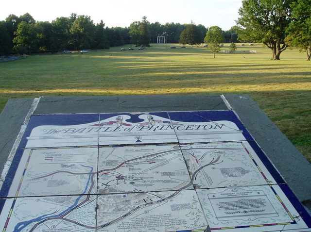 The Princeton battlefield with its map 