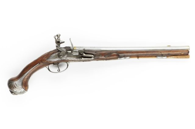 A flintlock pistol