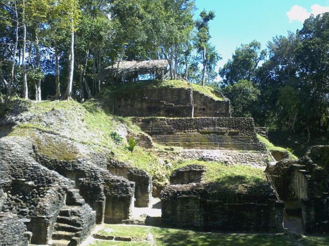 Photo of the restored structures of the orange archaeological site in Peten melchor mencos, Guatemala Photo Credit
