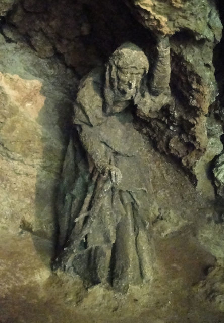 Statue of Ursula Southeil in the Mother Shipton Cave. Photo credit