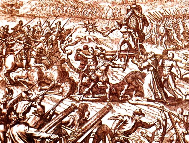 Emperor Atahualpa during the Battle of Cajamarca
