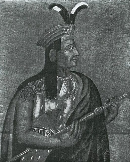 This is a portrait of Atahualpa, drawn from life, by a member of Pizarro’s detachment