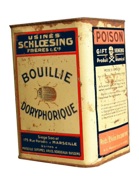 Old box of insecticide based on arsenic salts. Photo credit