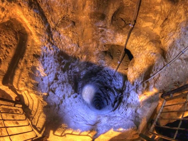 Deep ventilation well in Derinkuyu Underground City. Photo Credit