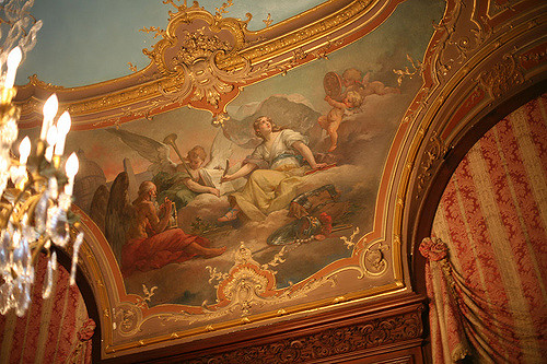 Detail of one of the painted ceilings. Photo Credit