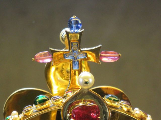 Detail of the cross on the St. Wenceslas Crown. Photo Credit