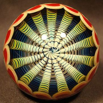 Handmade borosilicate art glass marble by Richard C. Hollingshead II. Photo Credit