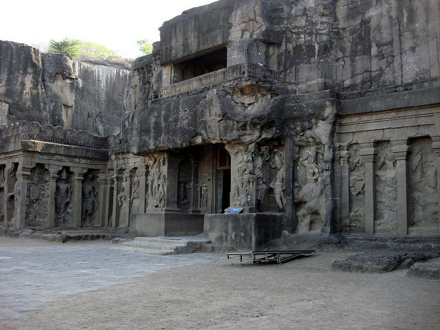 Kailasa temple features the use of multiple amazing architectural and sculptural styles  Author: Jorge Láscar CC BY-SA2.0
