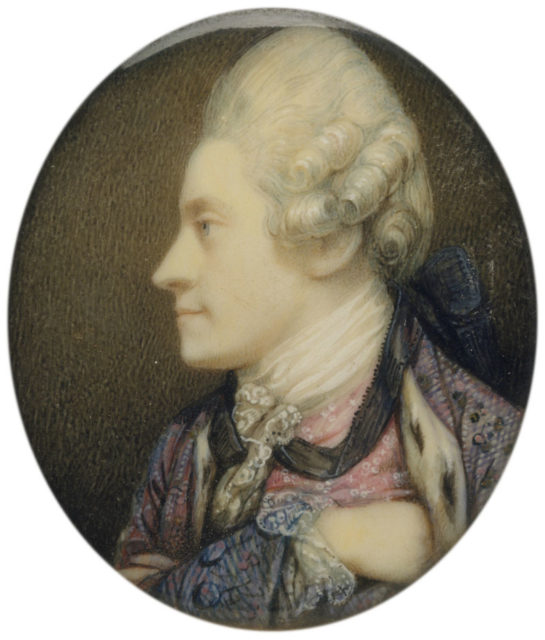 Richard Cosway, a self-portrait in miniature, 1770