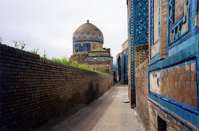 The Shah-i-Zinda complex was formed over nine centuries and now includes more than twenty buildings. Photo Credit