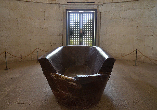 The circular porphyry stone grave where Theoderic was buried. Photo Credit