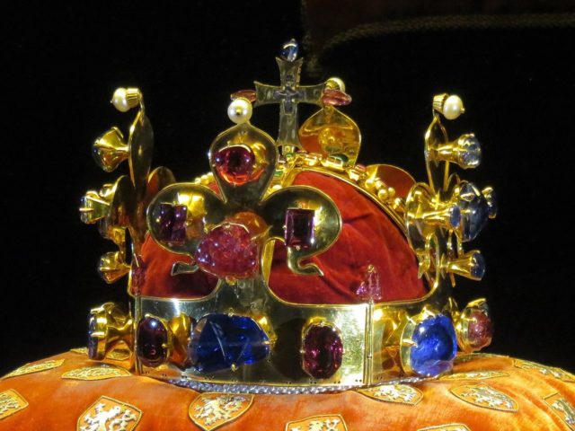 The original Crown of Saint Wenceslas during its exhibition in 2016. Photo Credit