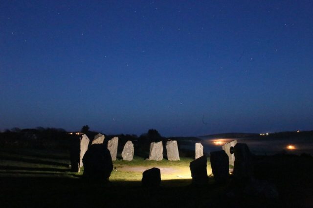 The stone circle at night. Photo Credit