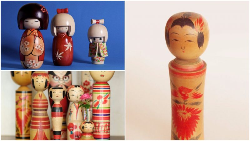 Vintage Kokeshi Handmade Japanese Wooden Doll