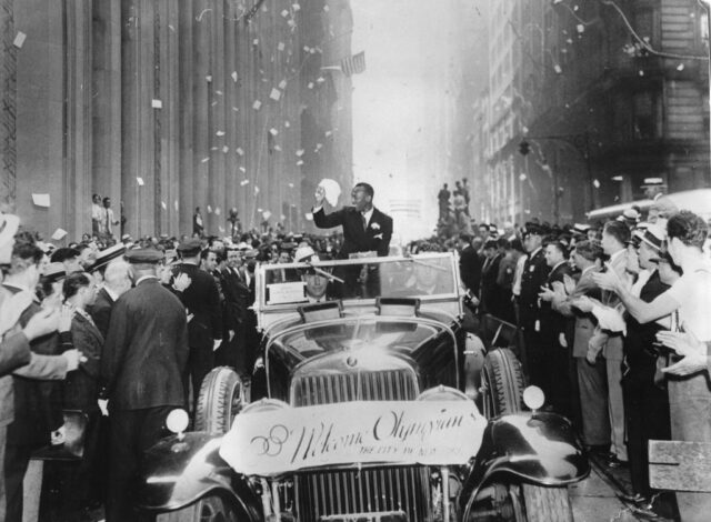 Jesse Owens is honored in a NYC parade