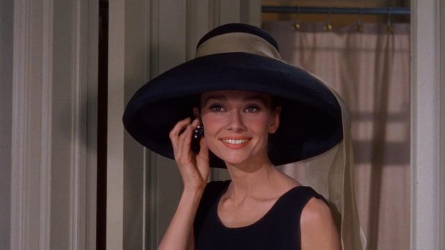 Cropped screenshot of Audrey Hepburn from the trailer for the film Breakfast at Tiffany’s.