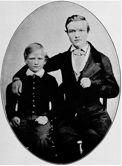 Carnegie age 16, with brother Thomas