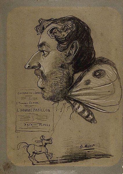 Monet’s caricature of Jules Didier, ca. 1860.