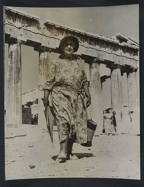 Agatha Christie visits the Acropolis in 1958. Photo Credit