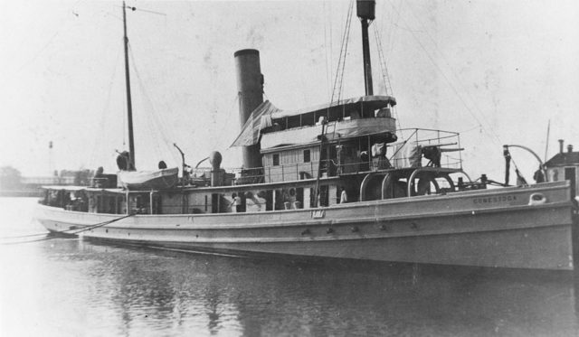 The U.S. Navy fleet ocean tug USS Conestoga (AT-54) at San Diego, California (USA), circa early 1921