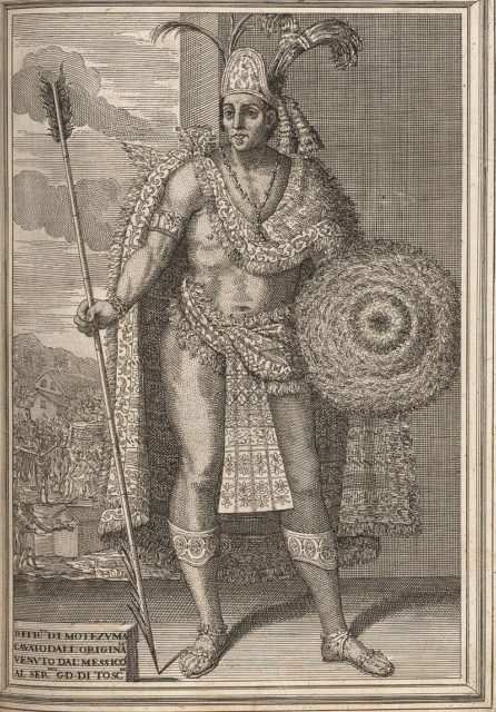 Moctezuma II, from Historia de la conquista de México by Antonio de Solis