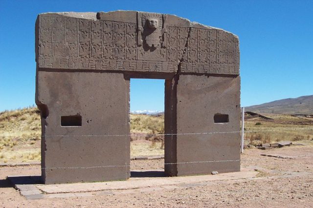 The Gateway of the Sun from the Tiwanaku civilization in Bolivia. Photo Credit