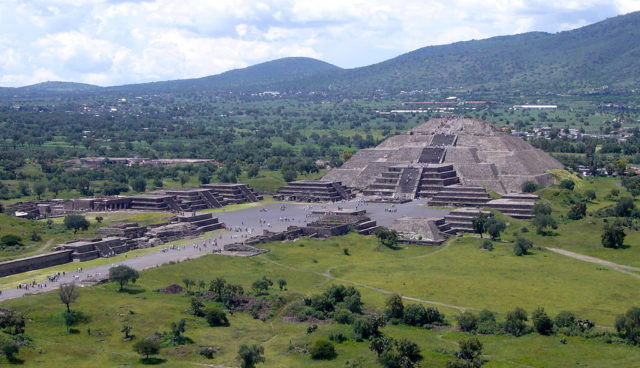 View of the Pyramid of the Moon from the Pyramid of the Sun.